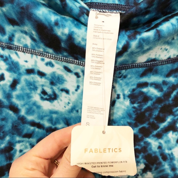NWT fabletics tie dye high waisted power flex leggings - Picture 5 of 5